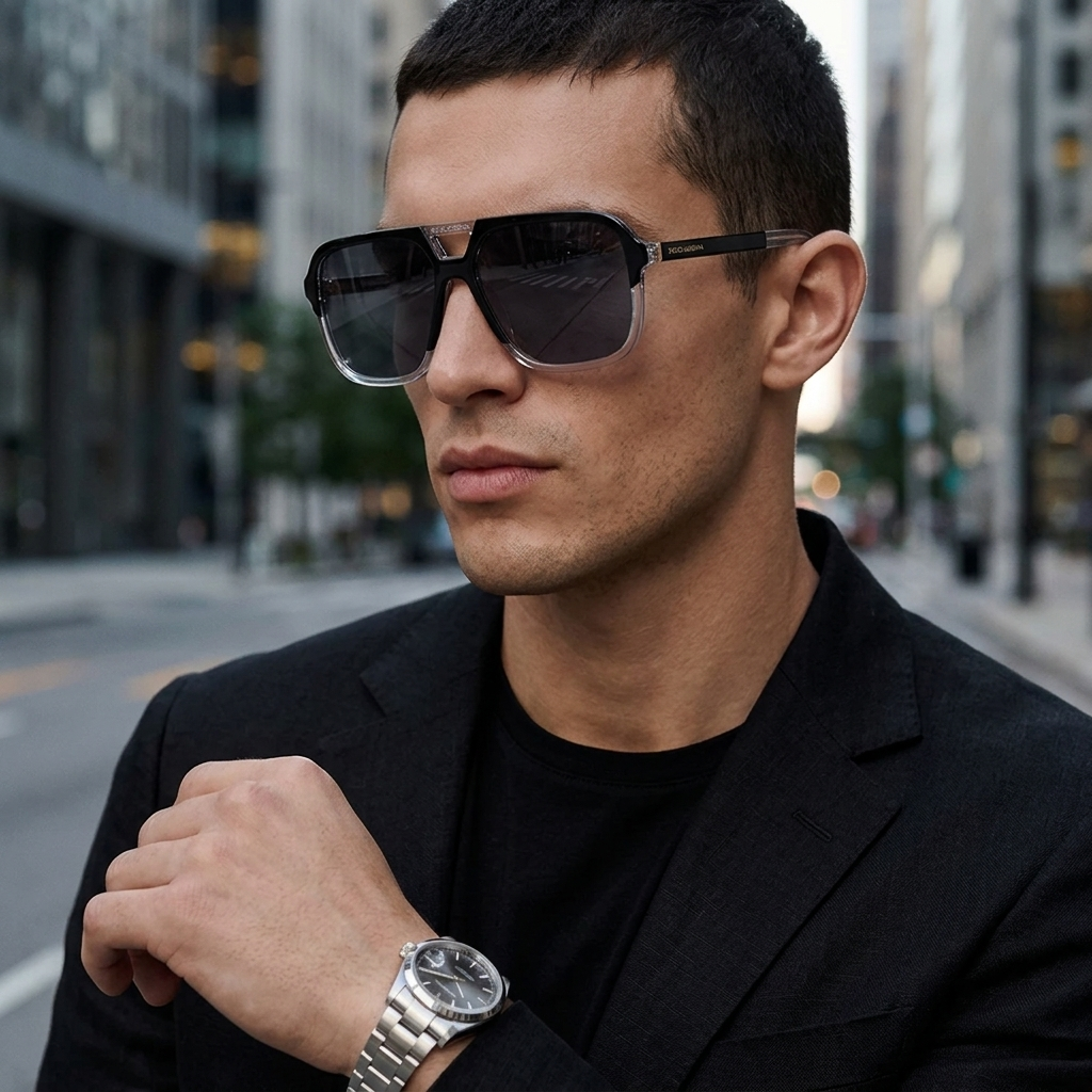 GAFAS DOLCE GABBANA DG4354 TOP OF BLACK ON CRYSTAL DARK GREY HOMBRE