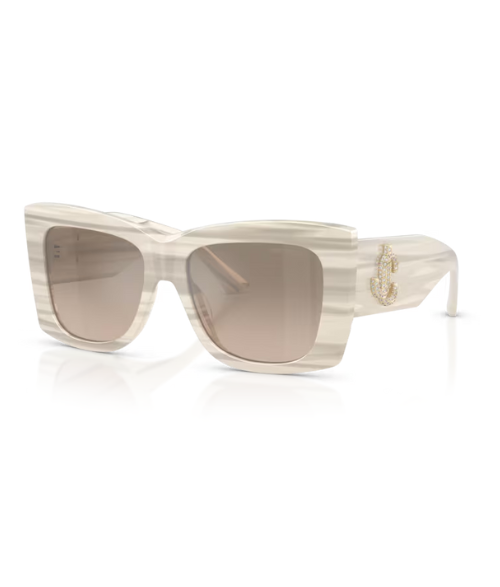 GAFAS JIMMY CHOO JC5036B STRIPED WHITE/BROWN GRAD GREY MIRRIR SILVER DAMA